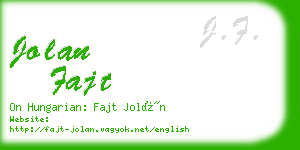 jolan fajt business card